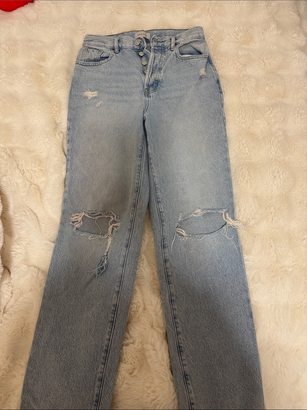 High-Rise Light Blue Distressed Women's Jeans
